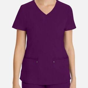Healing Hands Juliet V-Neck Medical Scrub Set (top and bottom) in Eggplant
